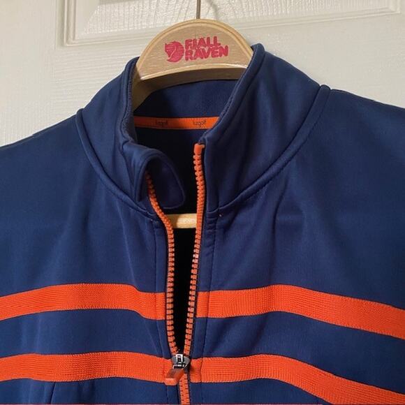 Lizgolf Vest Full Zip Navy Blue‎ w/Orange Trim Pockets Mock Neck Women's Large - Picture 4 of 13